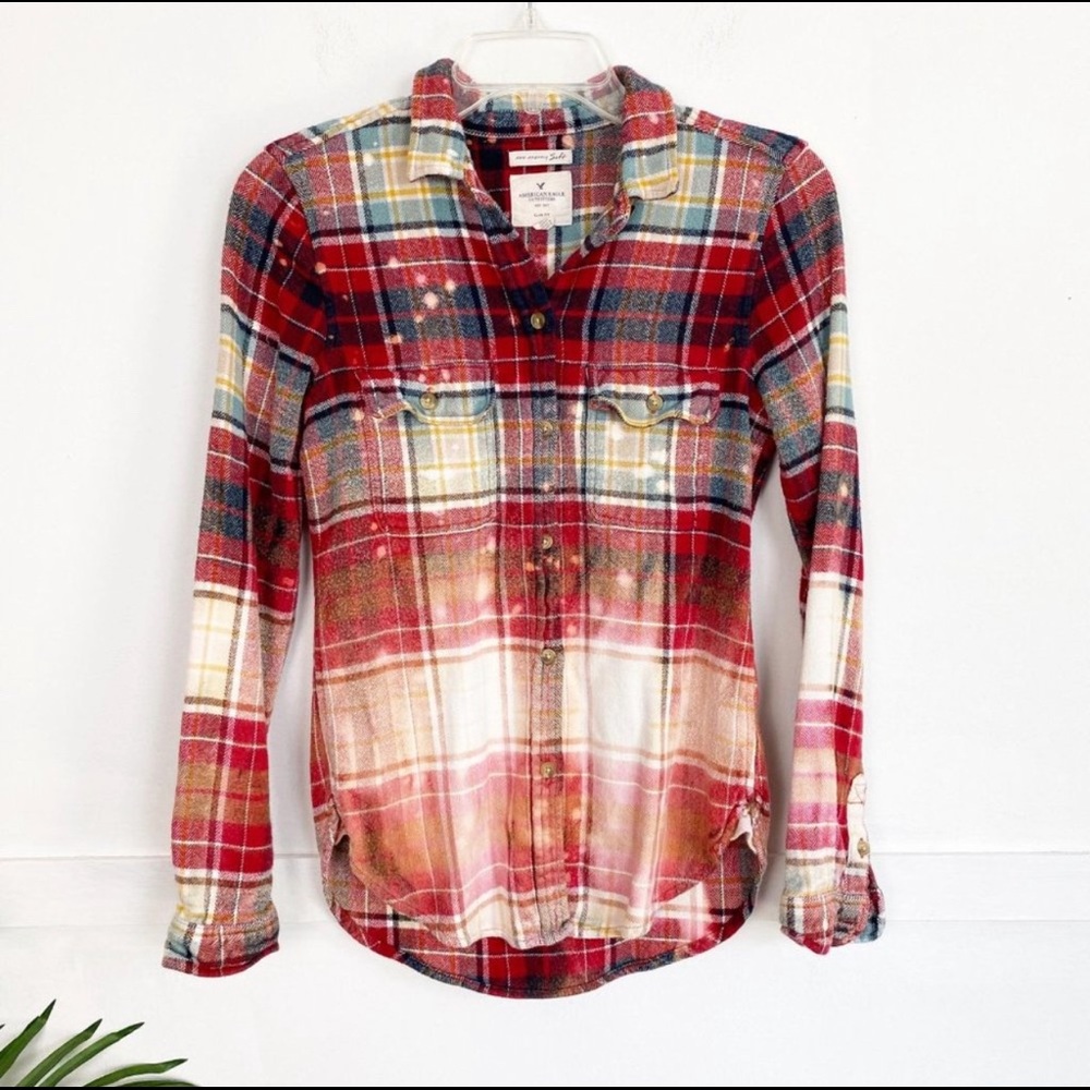 AE - Soft Bleached Plaid Flannel (slim fit) - S